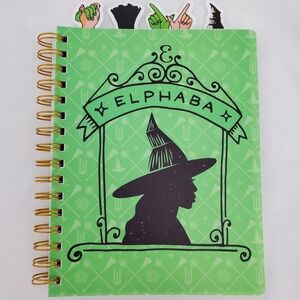 Wicked Journal Spiral Bound Green Elphaba Bookmark Sections 96 Pages 8" x 6" New
